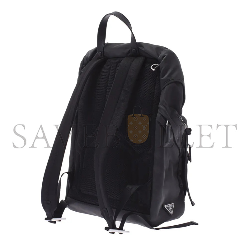 PRADA GRAY SILVER HARDWARE NYLON RUCKSACK DAYPACK 2VG0135 (45*27*17cm)